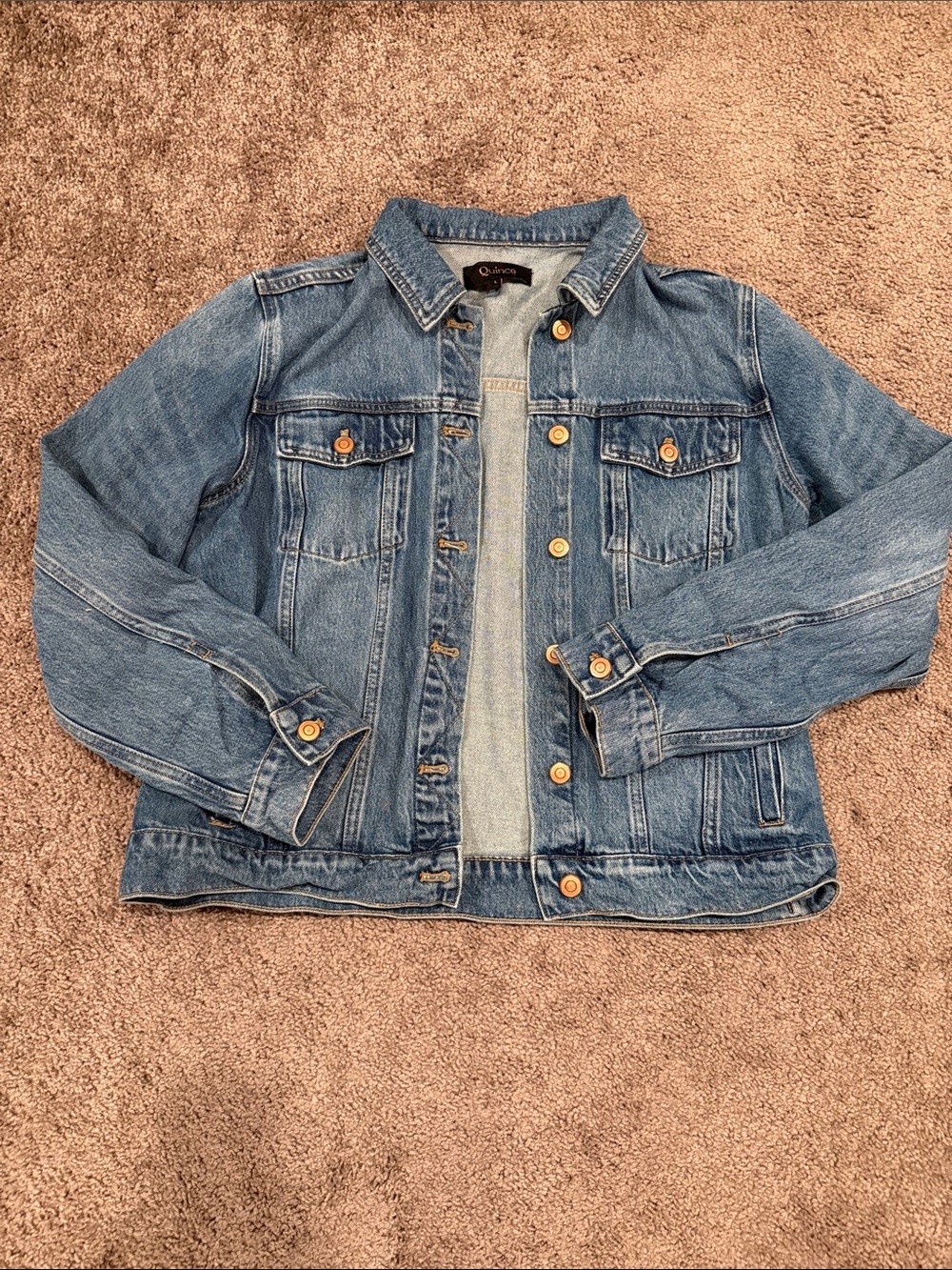 Quince Medium Blue Denim Trucker Jacket
